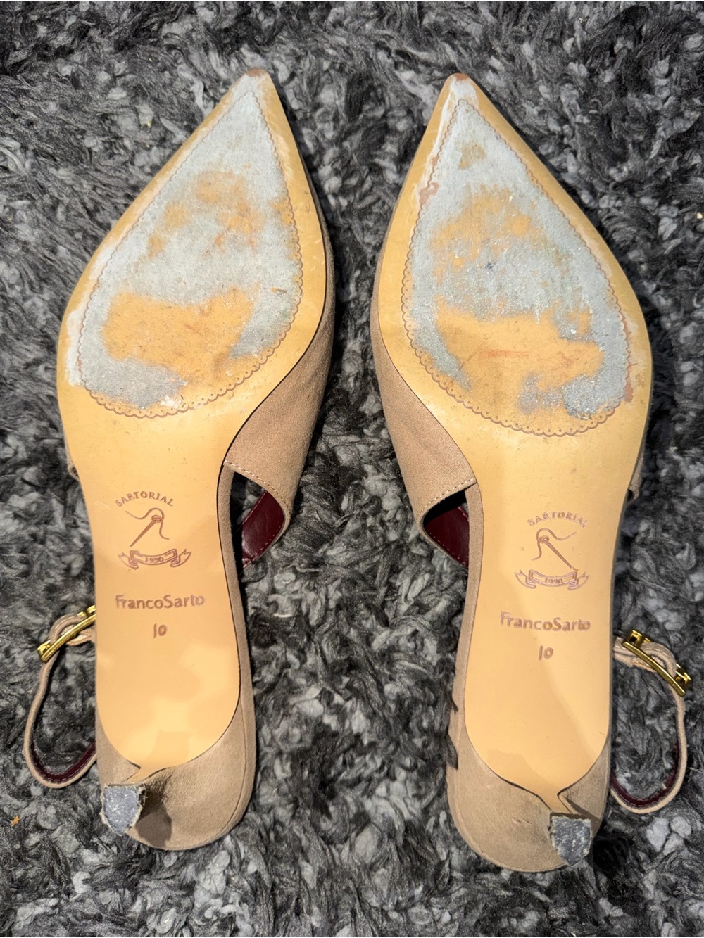 Franco Sarto Nude Heel Pump. Size: 10 W - Picture 9 of 11